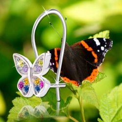 Kolczyki srebrne kolorowe motylki dla dziewczynki