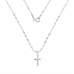 Naszyjnik srebrny krzyż komunia chrzest srebro 925