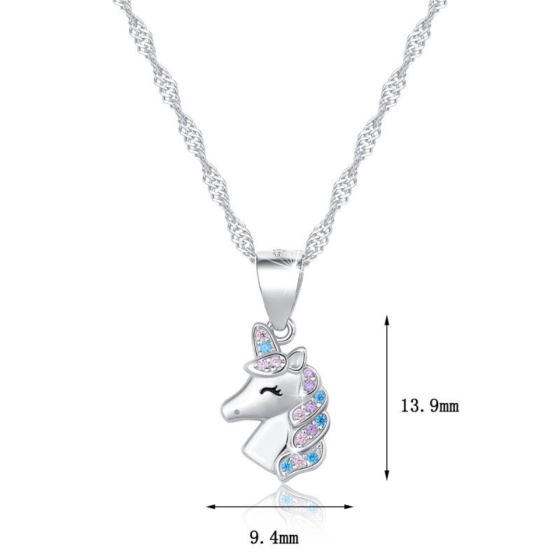 Naszyjnik srebrny na dzień dziecka jednorożec - idealny upominek dla dzieci