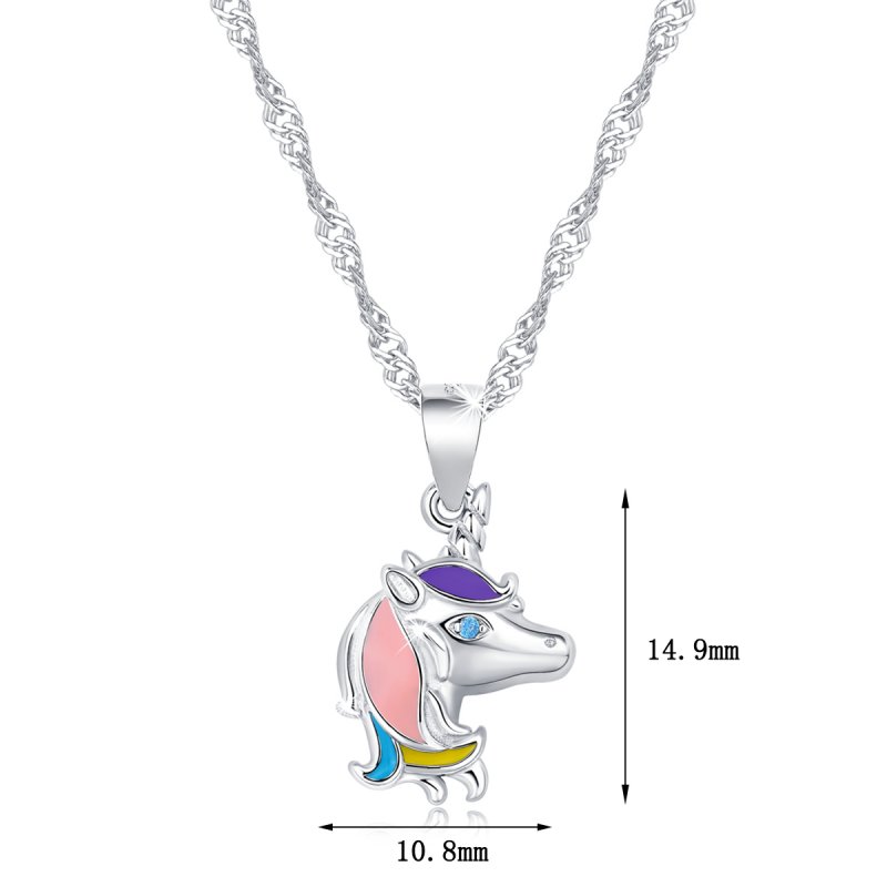 Naszyjnik srebrny 925 jednorożec dla dzieci - magiczny design