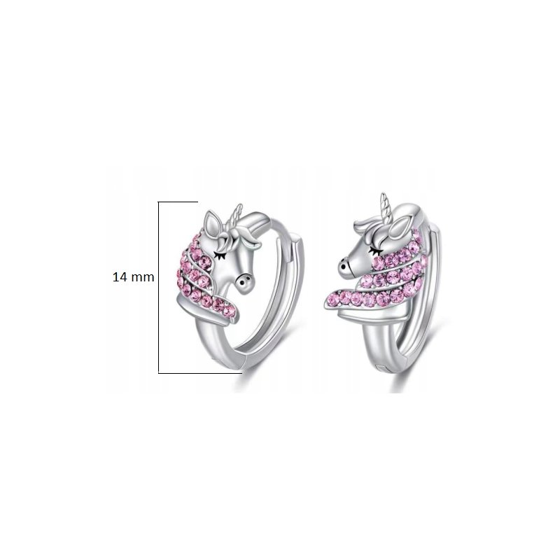 Srebrne kolczyki 925 jednorożce dla dziewczynki