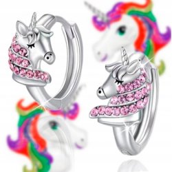 Srebrne kolczyki 925 jednorożce dla dziewczynki