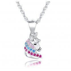 Srebrny naszyjnik jednorożec dla dzieci rodowany dla dzieci