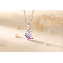 Srebrny naszyjnik jednorożec dla dzieci rodowany dla dzieci