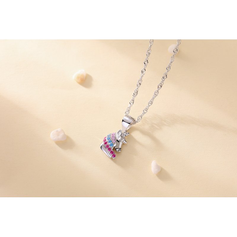 Srebrny naszyjnik jednorożec dla dzieci rodowany dla dzieci