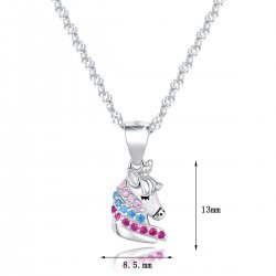 Srebrny naszyjnik jednorożec dla dzieci rodowany dla dzieci