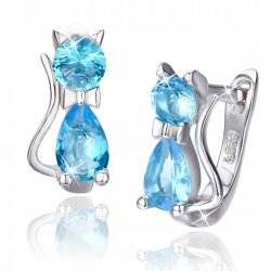 Kolczyki srebrne 925 dla dziewczynki kotki