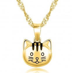 Srebrny naszyjnik kot łańcuszek z zawieszką srebro pozłacane elegancja i styl