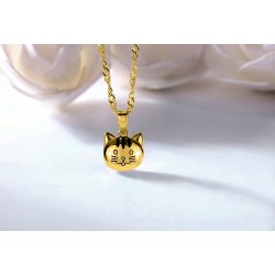 Srebrny naszyjnik kot łańcuszek z zawieszką srebro pozłacane elegancja i styl
