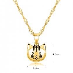 Srebrny naszyjnik kot łańcuszek z zawieszką srebro pozłacane elegancja i styl