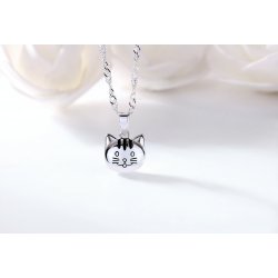 Naszyjnik srebrny 925 łańcuszek z zawieszką kotek dla dziewczynki prezent