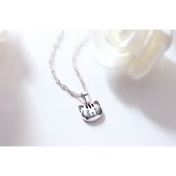 Naszyjnik srebrny 925 łańcuszek z zawieszką kotek dla dziewczynki prezent