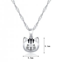Naszyjnik srebrny 925 łańcuszek z zawieszką kotek dla dziewczynki prezent