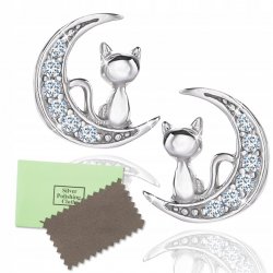 Srebrne kolczyki 925 dla dziewczynki wkrętki kotki