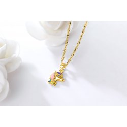 Srebrny naszyjnik 925 dla dziewczynki jednorożec srebro pozłacane 925 dla dziewczynki - idealny prezent