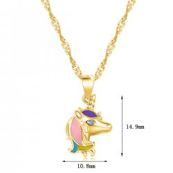 Srebrny naszyjnik 925 dla dziewczynki jednorożec srebro pozłacane 925 dla dziewczynki - idealny prezent