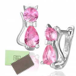 Kolczyki srebrne 925 dla dziewczynki kotki