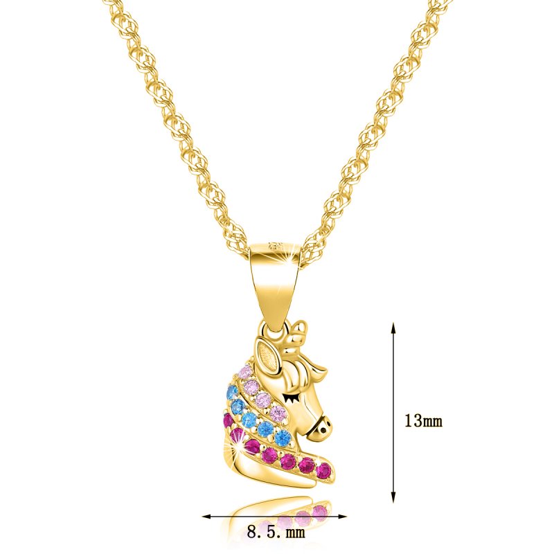 Naszyjnik srebrny łańcuszek z zawieszką srebro pozłacane 925