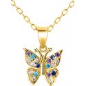 Naszyjnik srebrny motyl dla dziewczynki pozłacany - idealny prezent