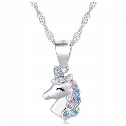 Naszyjnik srebrny 925 rodowany jednorożec - magiczny talizman