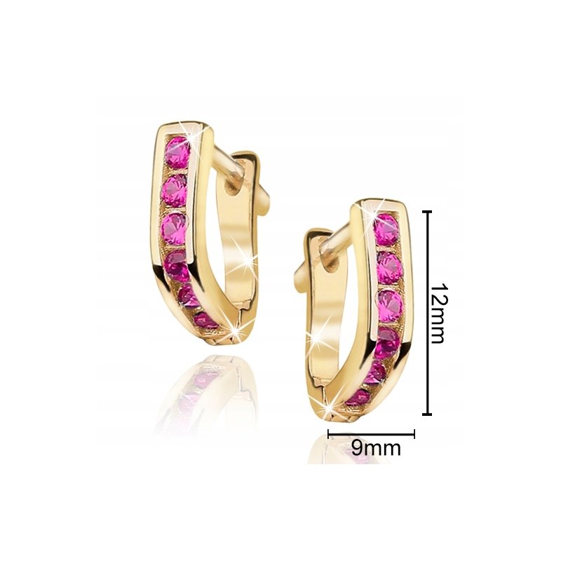 Kolczyki srebrne dla dziecka pozłacane angielskie