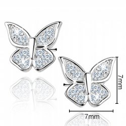 Kolczyki srebrne 925 dla dzieci motylki na prezent