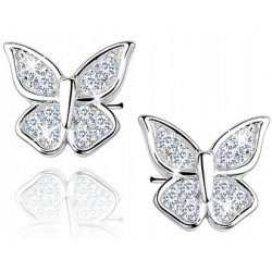 Kolczyki srebrne 925 dla dzieci motylki na prezent