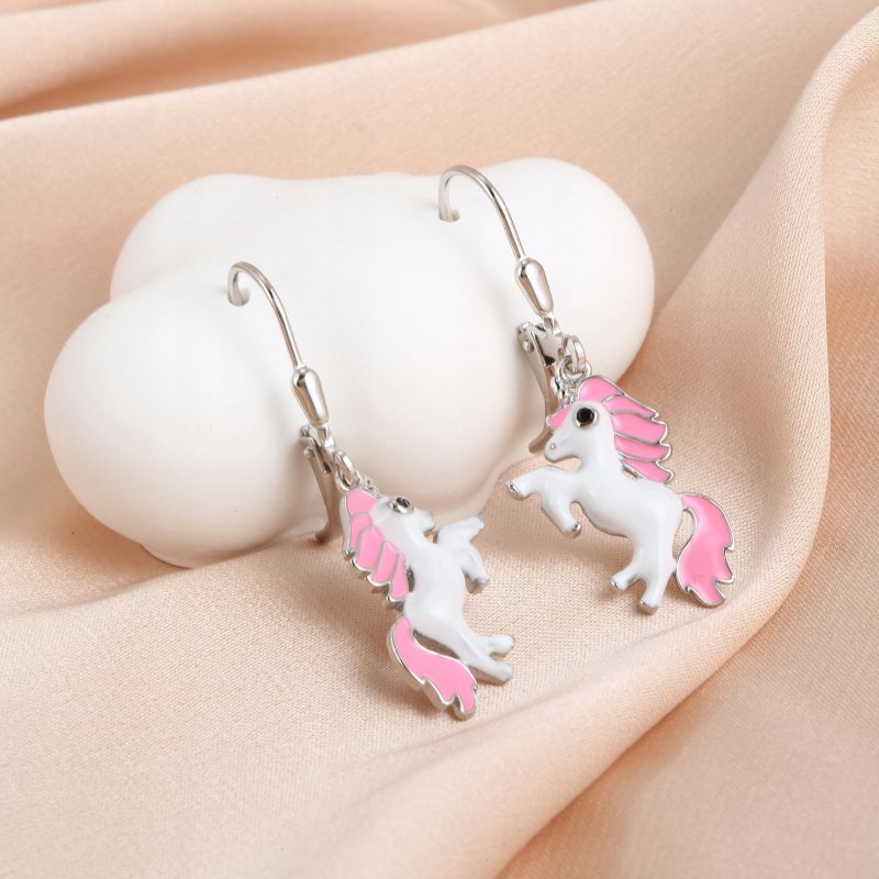 Kolczyki srebrne jednorożce dla dziewczynki