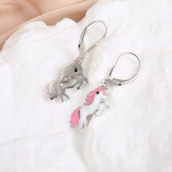 Kolczyki srebrne jednorożce dla dziewczynki