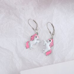 Kolczyki srebrne jednorożce dla dziewczynki