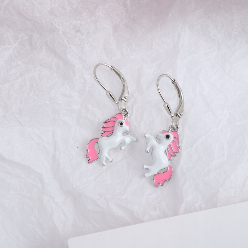 Kolczyki srebrne jednorożce dla dziewczynki
