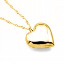 Srebrny naszyjnik łańcuszek damski serce pozłacany srebro 925 na walentynki