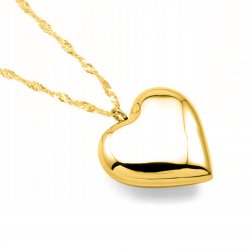 Srebrny naszyjnik łańcuszek damski serce pozłacany srebro 925 na walentynki