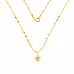 Srebrny naszyjnik łańcuszek damski serce pozłacany srebro 925 na walentynki