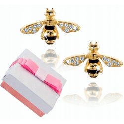 Srebrne kolczyki wkrętki sztyfty pszczółki srebro 925 pozłacane oryginalne