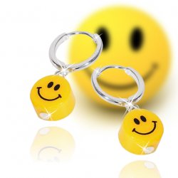 Kolczyki srebrne emotikona emoji uśmiech angielskie