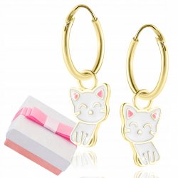 Srebrne kolczyki dla dziewczynki kotki srebro pozłacane próba 925