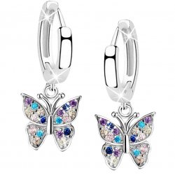 Kolczyki wiszące motylki srebrne dla dziewczynki na prezent