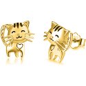 Srebrne kolczyki kotki wkrętki sztyfty pozłacane srebro próba 925
