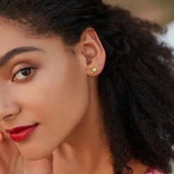 Modne srebrne kolczyki kotki srebro pozłacane próba 925 kolczyki dla kobiety