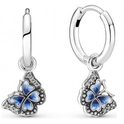 Kolczyki wiszące niebieskie motylki srebrne 925 - eleganckie i stylowe