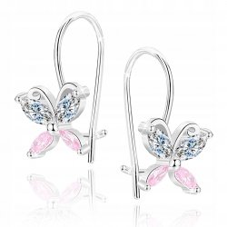 Piękne kolczyki srebrne motylki dla dziewczynki