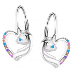 Srebrne kolczyki 925 jednorożce dla dziewczynki