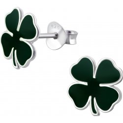 Kolczyki koniczynki srebrne dla dzieci srebro sztyft