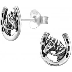 Kolczyki srebrne konie kolczyki srebro sztyft wkrętki koniki