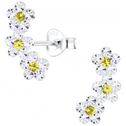 Kolczyki kwiatki srebrne sztyft dla dzieci 925