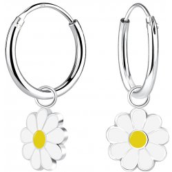 Kolczyki kwiatki srebrne wiszące srebro koła