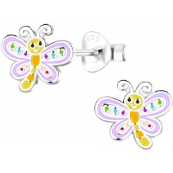 Kolczyki ważki srebrne sztyft dla dzieci srebro 925