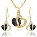 Komplet pozłacanej biżuterii serca srebro 925