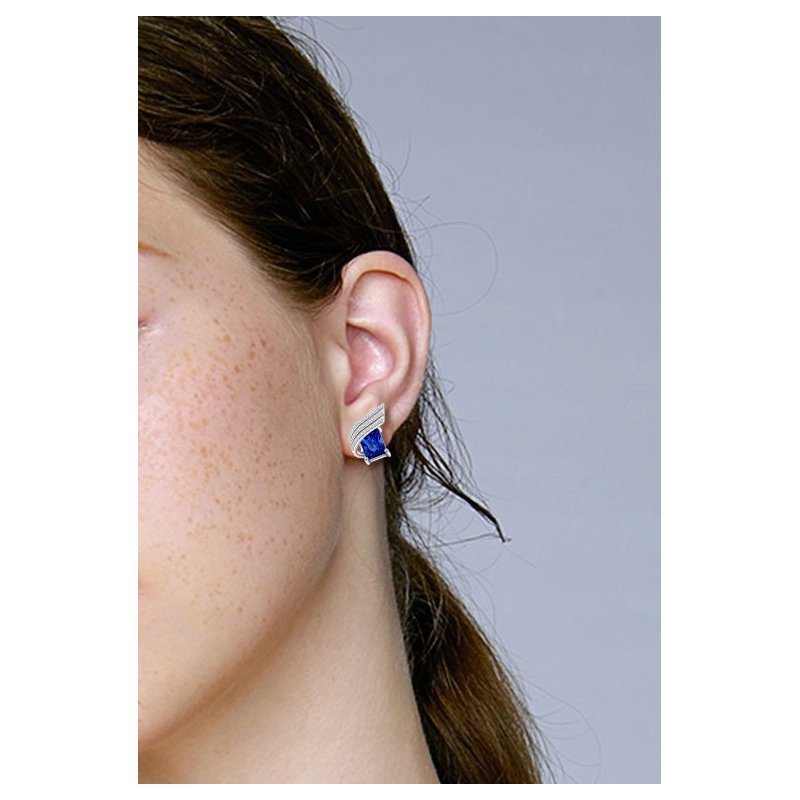 Komplet srebrnej biżuterii niebieskiej srebro 925